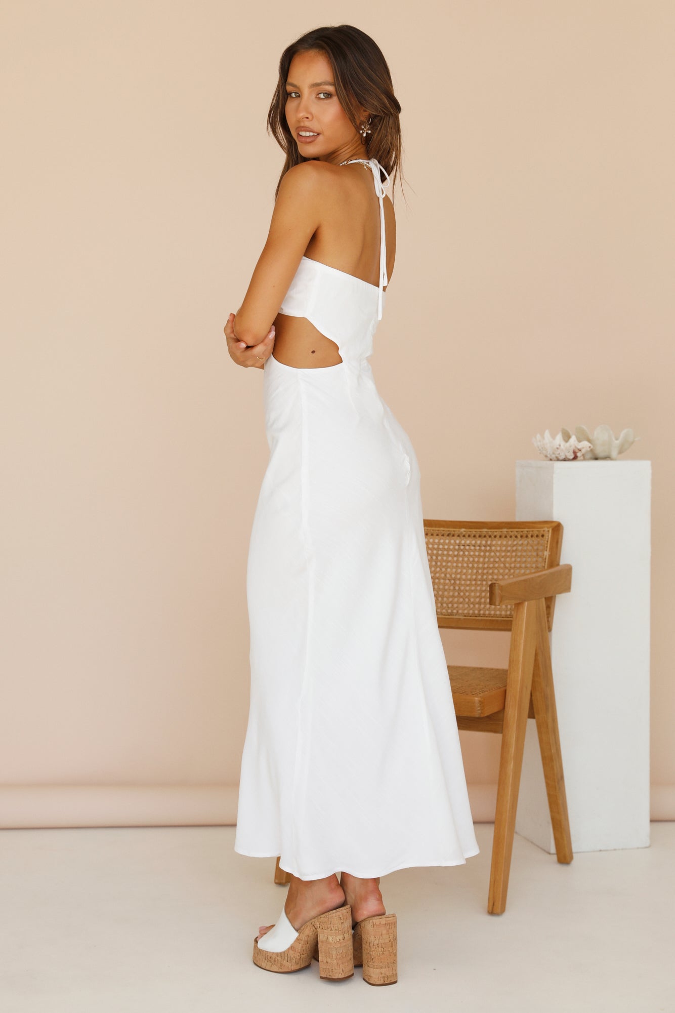 RUNAWAY THE LABEL Etta Midi Dress White