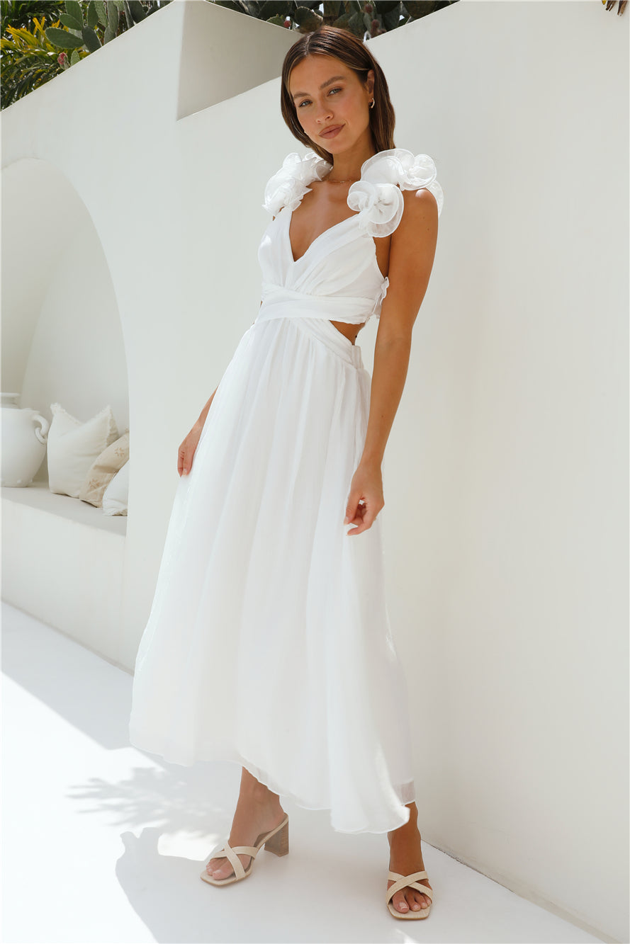whimsical midi dress Whimsical Romance Midi Dress White
