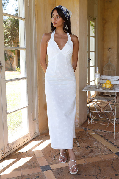 Thalassa Halter Midi Dress White