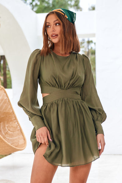 Wish From The Heart Dress Olive