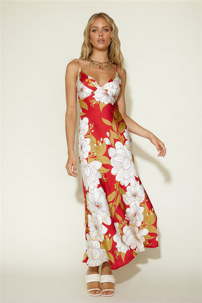 Disappear in the Clouds Maxi Dress Red