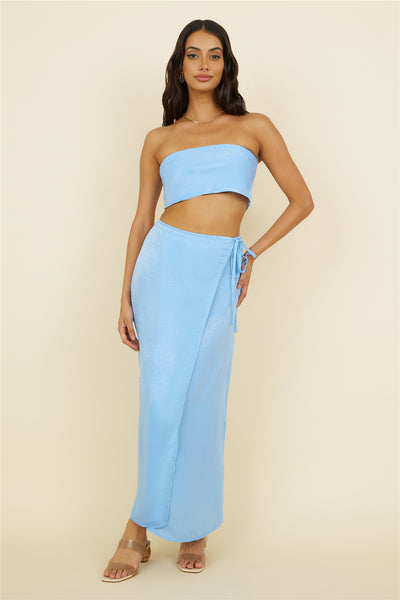 The Right Place Maxi Skirt Blue